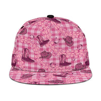 Pink Palaka Hawaii Cowboy Snapback Cap Puakenikeni Lei Paniolo Papale Seamless Vibes - Polynesian Pride