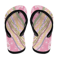 Pink Palaka Hawaii Leis Flip Flops Hawaiian-plaid Elegant Tropical Vibes - Polynesian Pride