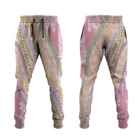 Pink Palaka Hawaii Leis Jogger Pants Hawaiian-plaid Elegant Tropical Vibes - Polynesian Pride