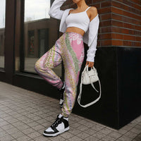 Pink Palaka Hawaii Leis Jogger Pants Hawaiian-plaid Elegant Tropical Vibes - Polynesian Pride