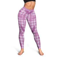 Pink Palaka Hawaii Palapalai Leggings Hawaiian Fern