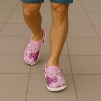 Pink Palaka Japanese Traditional Clogs Shoes Asanoha Seigaiha Sakura Motif - Polynesian Pride