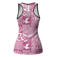 Pink Tonga Kilisimasi Fiefia Hollow Tank Top Pacific Patchwork Xmas Vibes - Polynesian Pride