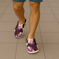 Pink Tropical Hawaii Clogs Shoes Seamless Monstera Plumeria Hawaiian Pattern - Polynesian Pride