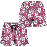 Piqi Bula Fiji Shorts for Women Fijian Tapa Seamless Hibiscus LT14 - Polynesian Pride