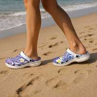 Plumeria With Galaxy Polynesian Tattoo Pattern Clogs Shoes - Polynesian Pride