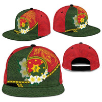 PNG Isten Hailans Provins Snapback Cap Papua New Guinea Plumeria Melanesian Pattern - Polynesian Pride