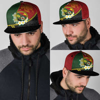 PNG Simbu Provins Snapback Cap Papua New Guinea Plumeria Melanesian Pattern - Polynesian Pride