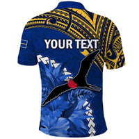 Custom Nauru Coat of Arms Polo Shirt Polynesian With Frigatebird LT9