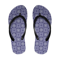 Polu Palaka Quilt Hawaii Flip Flops Hawaiian Tropical Monstera Sea Turtle