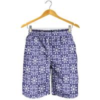 Polu Palaka Quilt Hawaii Shorts for Men Hawaiian Tropical Monstera Sea Turtle