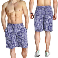Polu Palaka Quilt Hawaii Shorts for Men Hawaiian Tropical Monstera Sea Turtle