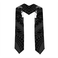 Polynesia Floral Tattoo Graduation Stole With Black Plumeria LT05 - Polynesian Pride