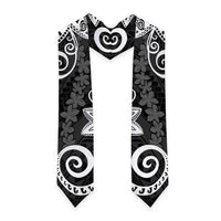 Polynesia Graduation Stole Black Floral Pattern LT05 - Polynesian Pride