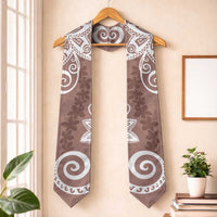 Polynesia Graduation Stole Brown Floral Pattern LT05 One Size Brown - Polynesian Pride