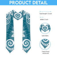 Polynesia Graduation Stole Hippie Blue Floral Pattern LT05 - Polynesian Pride