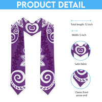 Polynesia Graduation Stole Purple Floral Pattern LT05 - Polynesian Pride