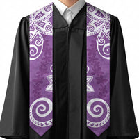 Polynesia Graduation Stole Purple Floral Pattern LT05 - Polynesian Pride