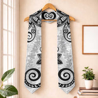 Polynesia Graduation Stole White Floral Pattern LT05 One Size White - Polynesian Pride