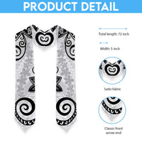 Polynesia Graduation Stole White Floral Pattern LT05 - Polynesian Pride