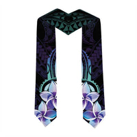 Polynesian Art Tattoo Graduation Stole Plumeria Flowers Turquoise Gradient LT05 - Polynesian Pride