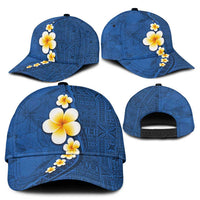 Polynesian Hibiscus and Plumeria Tapa Pattern Classic Cap Blue Color LT03