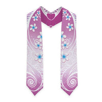 Polynesian Pattern Graduation Stole With Plumeria Pink LT05 - Polynesian Pride