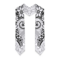 Polynesian Pattern With Plumeria Flowers Graduation Stole White LT05 - Polynesian Pride