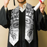 Polynesian Pattern With Plumeria Flowers Graduation Stole White LT05 - Polynesian Pride
