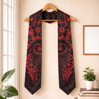 Polynesian Sunset Plumeria Graduation Stole Red Polynesian Tattoo LT05 One Size Red - Polynesian Pride