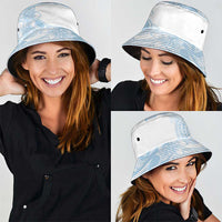 Polynesian Tribal Plumeria Lotu Tamaiti Bucket Hat Pastel Sky Blue - Polynesian Pride