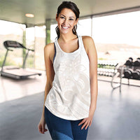 Polynesian Tribal Plumeria Lotu Tamaiti Women Racerback Tank Pastel Nude - Polynesian Pride