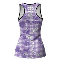 Poni Aloha Hawaii Hollow Tank Top Plumeria Lei With Palaka Motif - Polynesian Pride