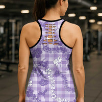 Poni Aloha Hawaii Hollow Tank Top Plumeria Lei With Palaka Motif - Polynesian Pride