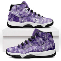 Poni Aloha Hawaii Sneakers J11 Plumeria Lei With Palaka Motif - Polynesian Pride