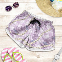 Pua Kalaunu Lei Shorts for Women Palaka Pattern
