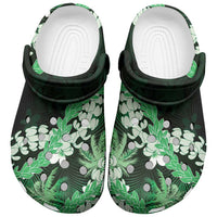 Puakenikeni Maile Lei Clogs Shoes Frangipani Green Tropical Leaves