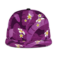 Purple Banana Leaf Hawaii Snapback Cap Lau Maia Plumeria Tropical Summer Vibes