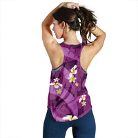 Purple Banana Leaf Hawaii Women Racerback Tank Lau Maia Plumeria Tropical Summer Vibes
