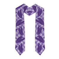 Purple Hawaii Kalo Palaka Motifs Graduation Stole Hawaiian Taro Leaves Elegant Vibes LT14 - Polynesian Pride
