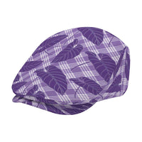 Purple Hawaii Kalo Palaka Motifs Jeff Hat Hawaiian Taro Leaves Elegant Vibes LT14 - Polynesian Pride