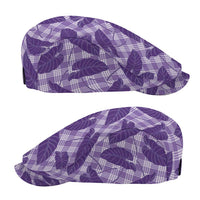 Purple Hawaii Kalo Palaka Motifs Jeff Hat Hawaiian Taro Leaves Elegant Vibes LT14 - Polynesian Pride