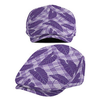 Purple Hawaii Kalo Palaka Motifs Jeff Hat Hawaiian Taro Leaves Elegant Vibes LT14 - Polynesian Pride