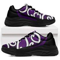 Purple Maori Koru New Zealand Chunky Sneakers