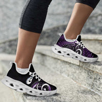 Purple New Zealand Clunky Sneakers Aotearoa Silver Fern With Manaia Maori Unique LT14 - Polynesian Pride