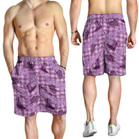 Purple Palaka Hawaii Cowboy Shorts for Men Puakenikeni Lei Paniolo Papale Seamless Vibes LT14 - Polynesian Pride