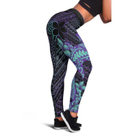Purple Paradise Hawaii Leggings Hammerhead Shark Tattoo Curve Polynesian - Polynesian Pride