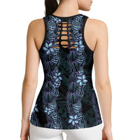 Purple Paradise Hawaii Shell Lei Hollow Tank Top Hawaiian Sunrise Shell Hebrew Cone Plumeria - Polynesian Pride