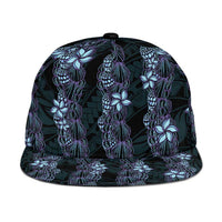 Purple Paradise Hawaii Shell Lei Snapback Cap Hawaiian Sunrise Shell Hebrew Cone Plumeria - Polynesian Pride
