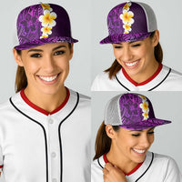 Purple Polynesia Baseball Net Cap Plumeria Tropical Leaves With Galaxy Polynesian Art LT14 - Polynesian Pride